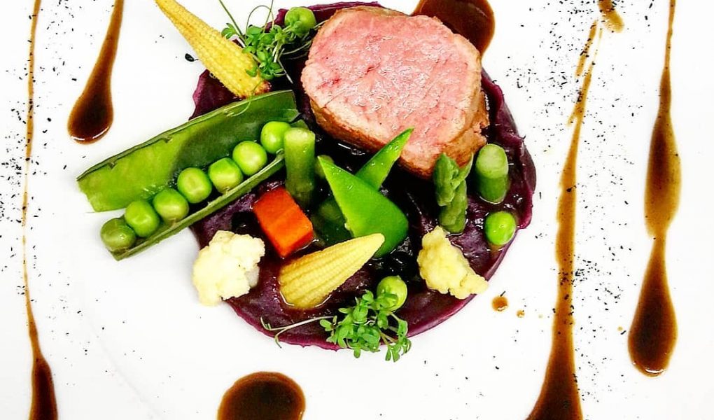 Filet of veal with violette truffle and garden vegetables