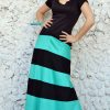 extravagant striped maxi dress