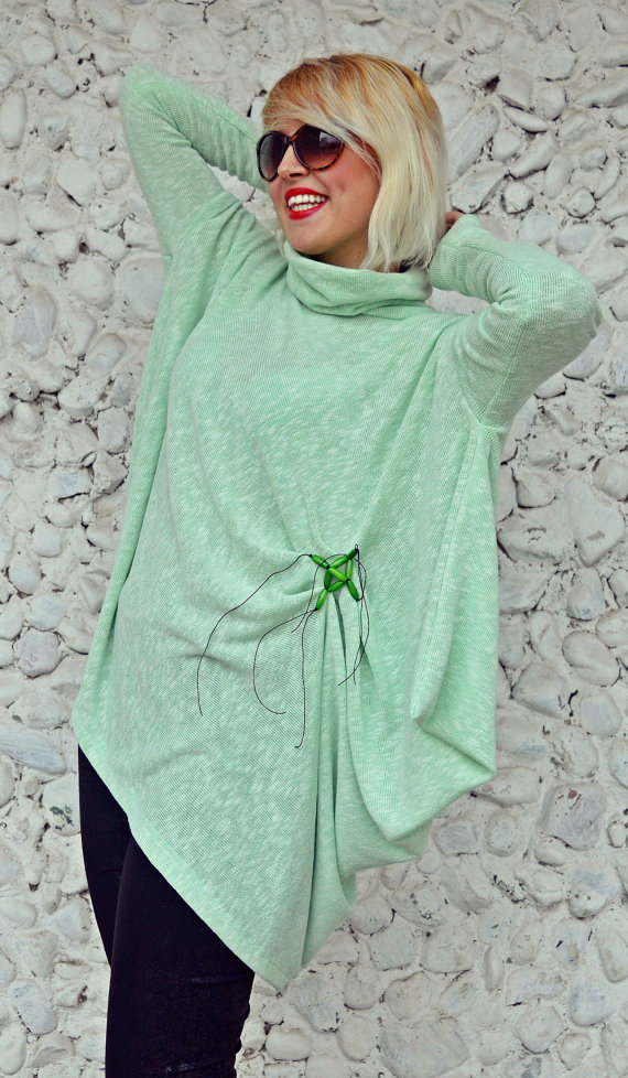 green acrylic sweater