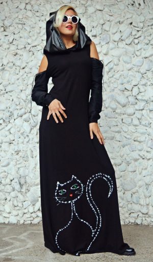 painted black dress