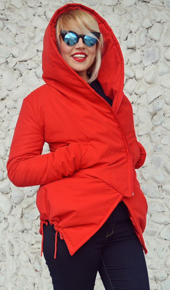 red extravagant padded jacket