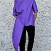 asymmetrical purple tunic