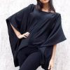 black loose extravagant top