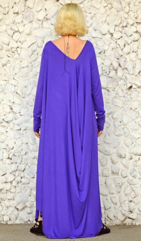 Purple Maxi Dress, Purple Kaftan TDK04 - TEYXO