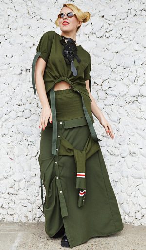 army cotton skirt