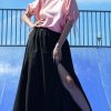 washed linen maxi skirt