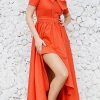 orange cotton dress