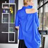blue backless top